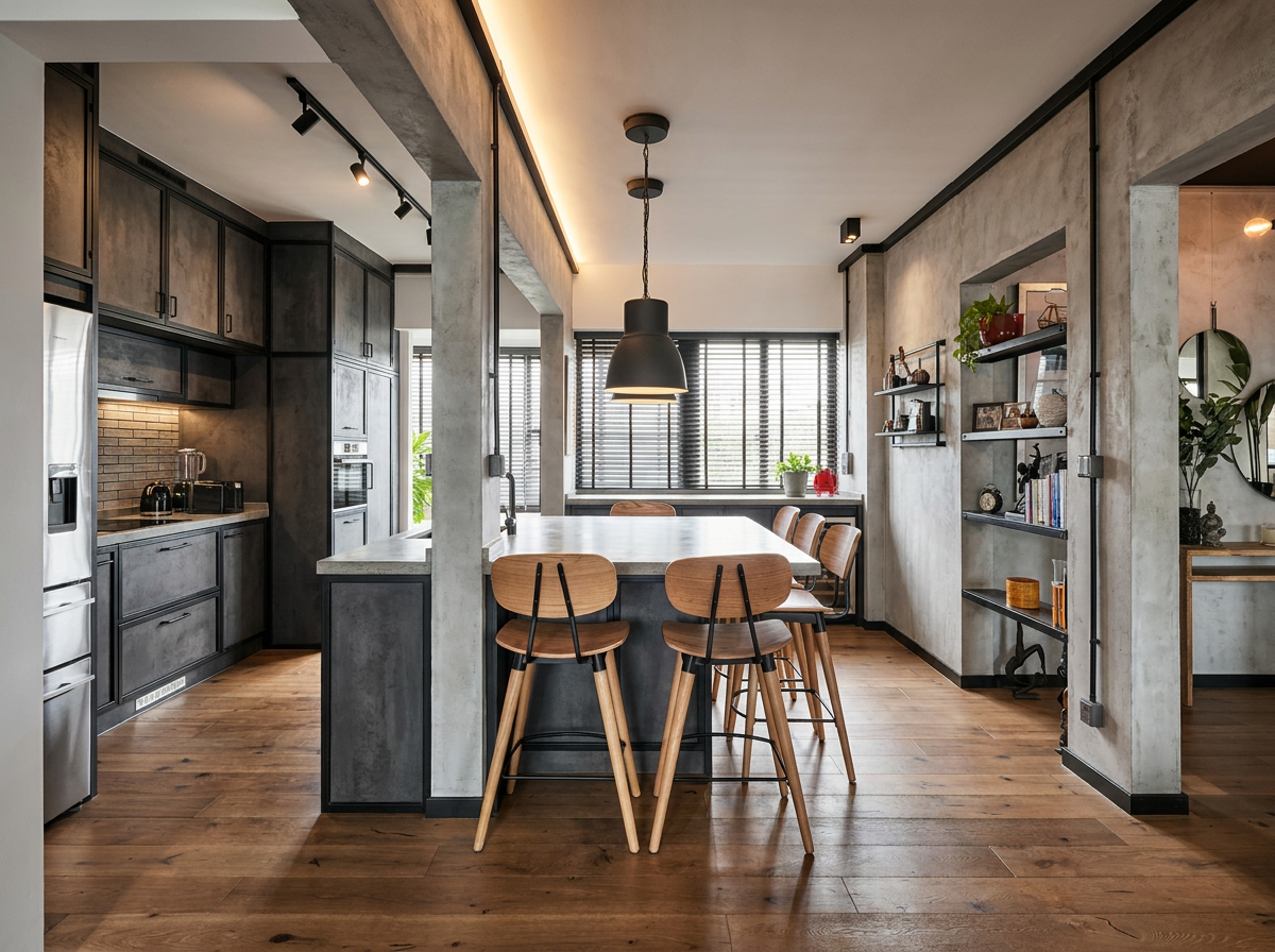 Industrial interior design — example 2 by Mr Cow Studio Singapore
