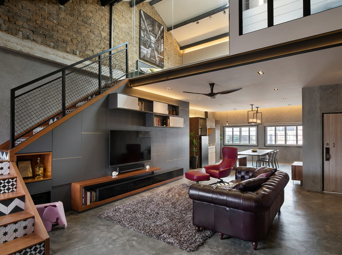 Industrial interior design — example 4 by Mr Cow Studio Singapore