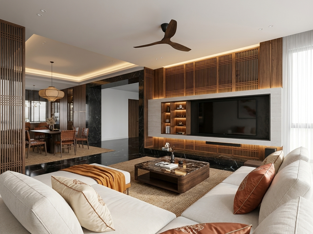 Modern Oriental interior design — example 2 by Mr Cow Studio Singapore